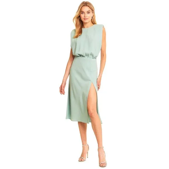 green emerald velvet dress Mint Magic Fairy Soirée Midi Dress – Fairy Tong main image 0